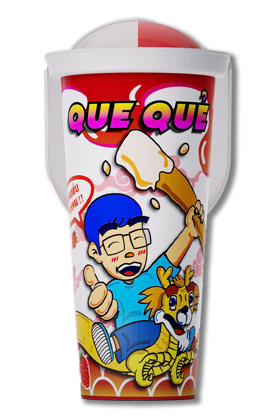 Bánh Ly Que Quẻ COMBO 4 Ly - Vị Choco/Dâu